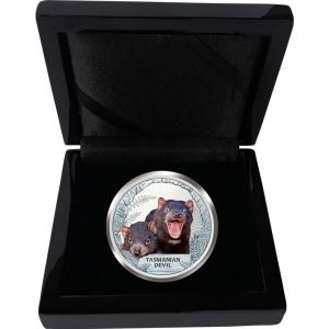 Сребърна монета серия Застрашени и изчезнали " Тасманийски дявол " Australia 2013г.