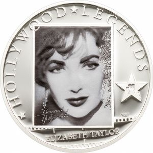Сребърна монета "Hollywood Legends-Elizabeth Taylor" Cook Islands, 2011 г.
