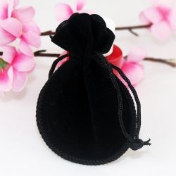 Подаръчна торбичка за бижута, Черен, 7 х 9 см
