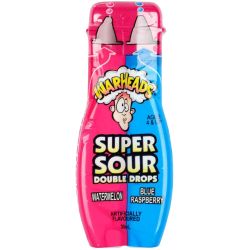 Warheads Super Sour Double Drops Liquid Candy, Синя малина, 30мл.