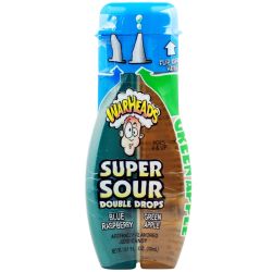 Warheads Super Sour Double Drops Liquid Candy, Зелена ябълка, 30мл.