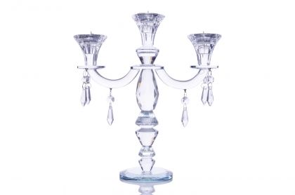 Свещник троен Stars Home Diamonds Endless, Кристал, 6 х 28 х 33 см