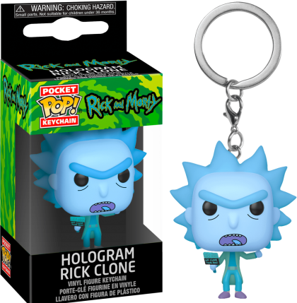 Ключодържател Funko Pocket Pop: Rick & Morty – Hologram Rick Clone, Figure Keychain