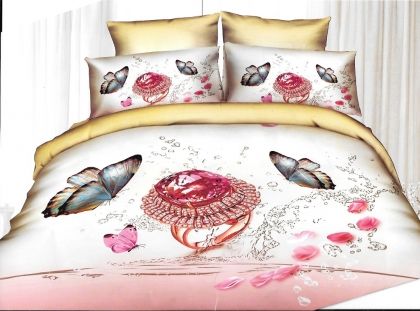 Спален комплект Butterfly, Сатен, Тип спалня, 3D ефект