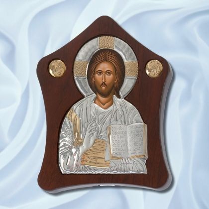 Сребърна икона Исус Христос