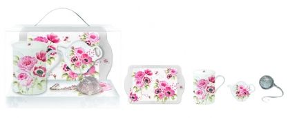 Комплект за чай R2S Flower Dream, Порцелан, 250 мл, 4 части