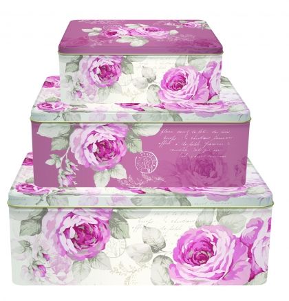 Кутия за съхранение R2S Country Roses, 10 x 20 x 28 см