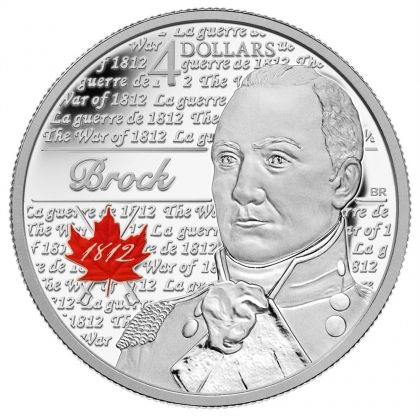 Сребърна монета генерал ” Исаак Брук ” Canada 2012г.