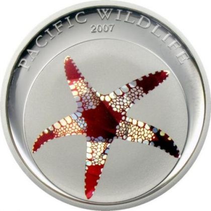 Фина монета 3D призма ефект ” Морска Звезда ” Palau 2007г