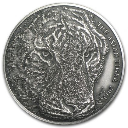 Сребърна монета " Aзиатски тигър " Tokelau 2013г.