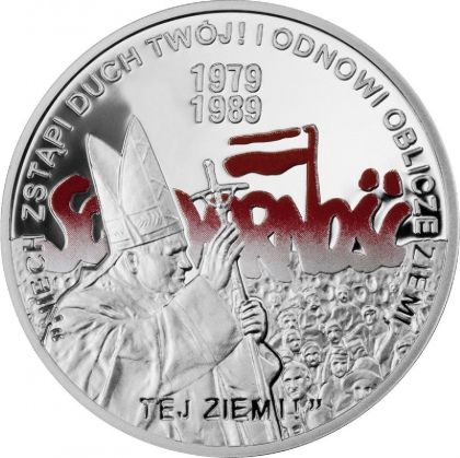 Сребърна монета "Elections path to freedom Pope John Paul II" Poland, 2009 г.