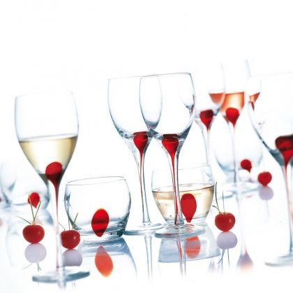 Комплект чаши за вино Luminarc Drip, Червен, 350 мл, Стъкло, 4 броя