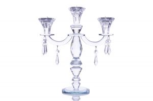 Свещник троен Stars Home Diamonds Endless, Кристал, 6 х 28 х 33 см