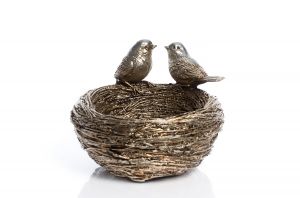 Декоративна купа Stars Home Birds nest, Злато, Керамика, 12 x 18 см