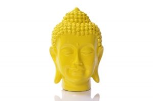 Декоративна фигура Stars Home Siddhartha Buddha, Жълт, Полипласт, 14 х 20 см