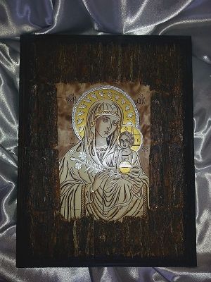 Икона Пресвета  Богородица "Неувяхващ цвят" 30/38см