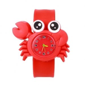 Детски часовник Crab red, Кварц, Червен, 3D