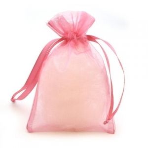 Подаръчна торбичка за бижута, Органза, Розов, 9 х 12 см
