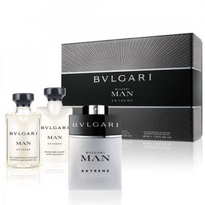 Комплект Bvlgari Man Extreme за мъже : Тоалетна вода 60 мл + Балсам за след бръснене 40 мл + Душ гел 40 мл