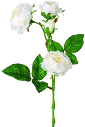 Декоративно цвете IHR Роза, Бял, 35 см