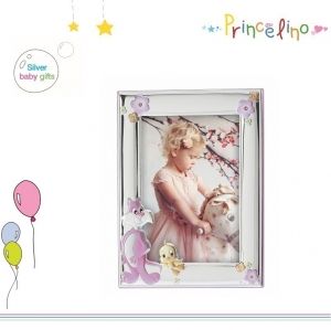 Фото рамка Princelino Pink Tweety, със Сребро 925, 13.5 х 17.5 см