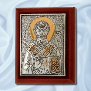 Сребърна икона Свети Спиридон