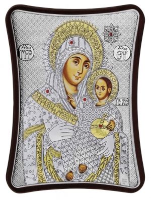 Сребърна икона Светa Богородица Витлеемска, 8.5 х 10 см, Сребро 925