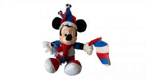 Плюшена играчка Mickey Mouse with Flag, 15 см