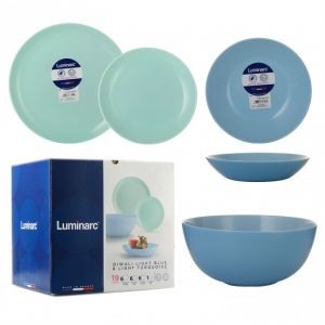 Сервиз за хранене Luminarc Diwali Light Turquoise & Blue, 19 части