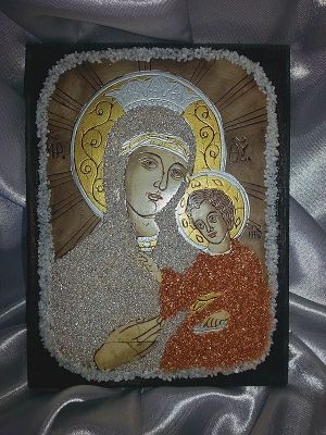 Икона на Света Богородица "Пътеводителка" 12/16см