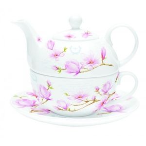 Комплект за чай R2S Magnolia Blossom, Порцелан, 300 мл, 3 части
