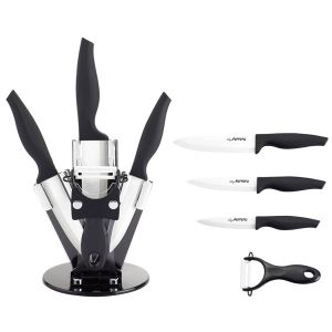 Комплект керамични ножове Luigi Ferrero,Черен, 5 части