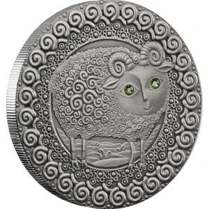 Сребърна монета " Зодиак Овен " Belarus 2009г.
