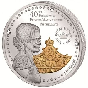 Фина монета " 40- Рожден ден на принцеса Максима" Solomon Islands 2011г.