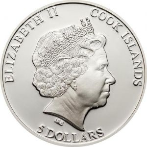 Сребърна монета ” Гланциран Маков цвят ” Cook Islands 2009г.