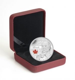 Сребърна монета генерал ” Исаак Брук ” Canada 2012г.