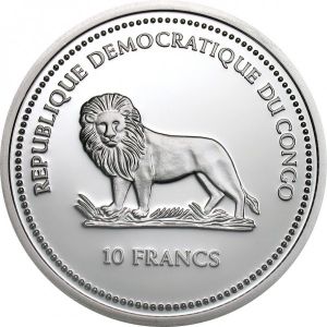 Фина монета 3D Prism ефект " Африканска риба Бижу " Congo 2005г.