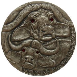Сребърна монета "Wild Nature Family-African Buffalo" Niue Island, 2013 г.
