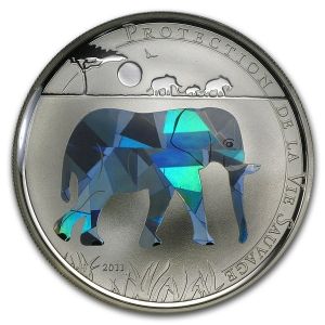 Фина монета 3D Prism ефект " Слон " Togo 2011г.