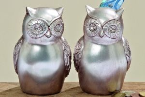 Касичка Boltze Owl, Полирезин, 8 x 14 см