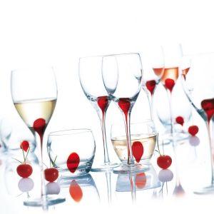 Комплект чаши за вино Luminarc Drip, Червен, 220 мл, Стъкло, 4 броя