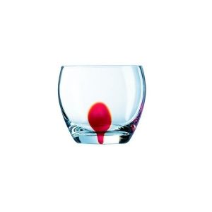Комплект чаши за вода Luminarc Drip, Червен, 350 мл, Стъкло, 4 броя