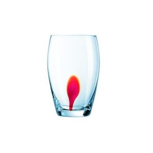 Комплект чаши за вода Luminarc Drip, Червен, 350 мл, Стъкло, 4 броя